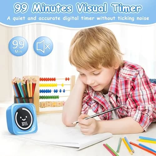 HAUKINIX Visual Countdown Timer for Kids, 2 Pack Blue, 99 Min Max | Fun Time Management Tool for Study & Play thumbnail 2