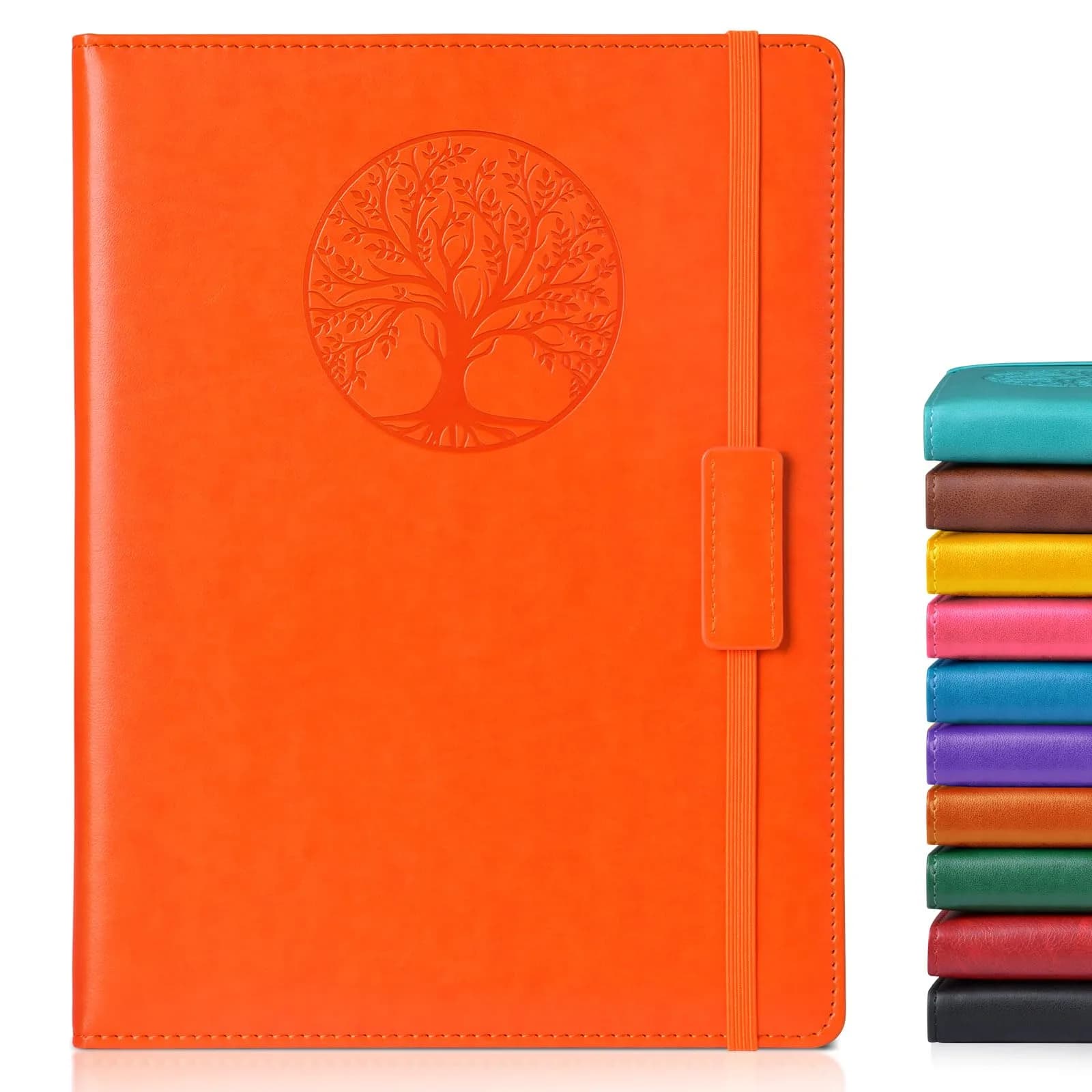 Biuwory B5 Leather Journal Notebook 25.5 cm (10.2") | Vintage Orange Hardcover with 256 Lined Acid-Free Pages - main product image