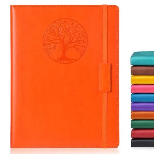 Biuwory B5 Leather Journal Notebook 25.5 cm (10.2") | Vintage Orange Hardcover with 256 Lined Acid-Free Pages thumbnail 1