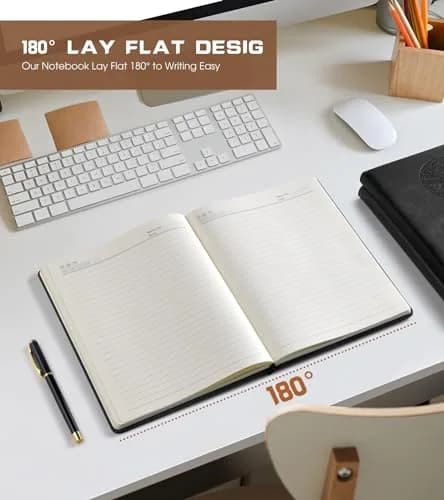 Biuwory B5 Leather Journal Notebook 25.5 cm (10.2") | Vintage Orange Hardcover with 256 Lined Acid-Free Pages thumbnail 6