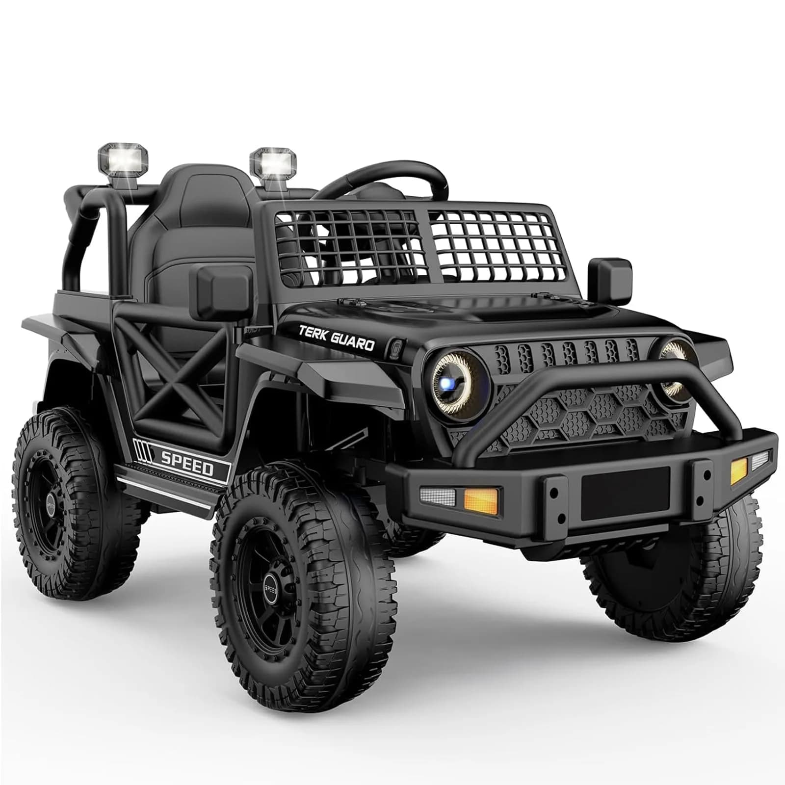 YunTopKids 12V 7Ah Electric Ride On Toy Car for Kids | Parental Remote Control, Bluetooth & LED Lights, Pink, 4-8 Years — Black