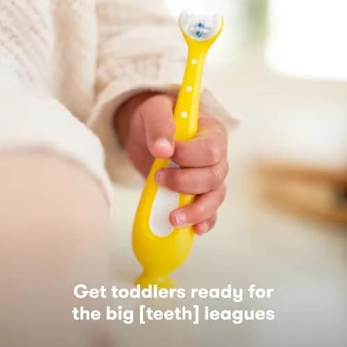 Frida Baby Training Toothbrush for Toddlers (Pack of 2) | Triple-Angle Bristles for Gentle Cleaning thumbnail 2
