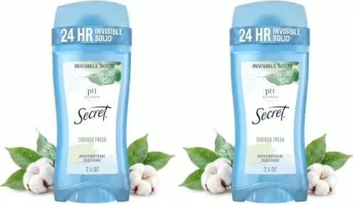 Secret Solid Antiperspirant Deodorant for Women, Shower Fresh Scent, Invisible, 5.2 oz (2 x 2.6 oz) | 24-Hour Sweat & Odor Protection thumbnail 1