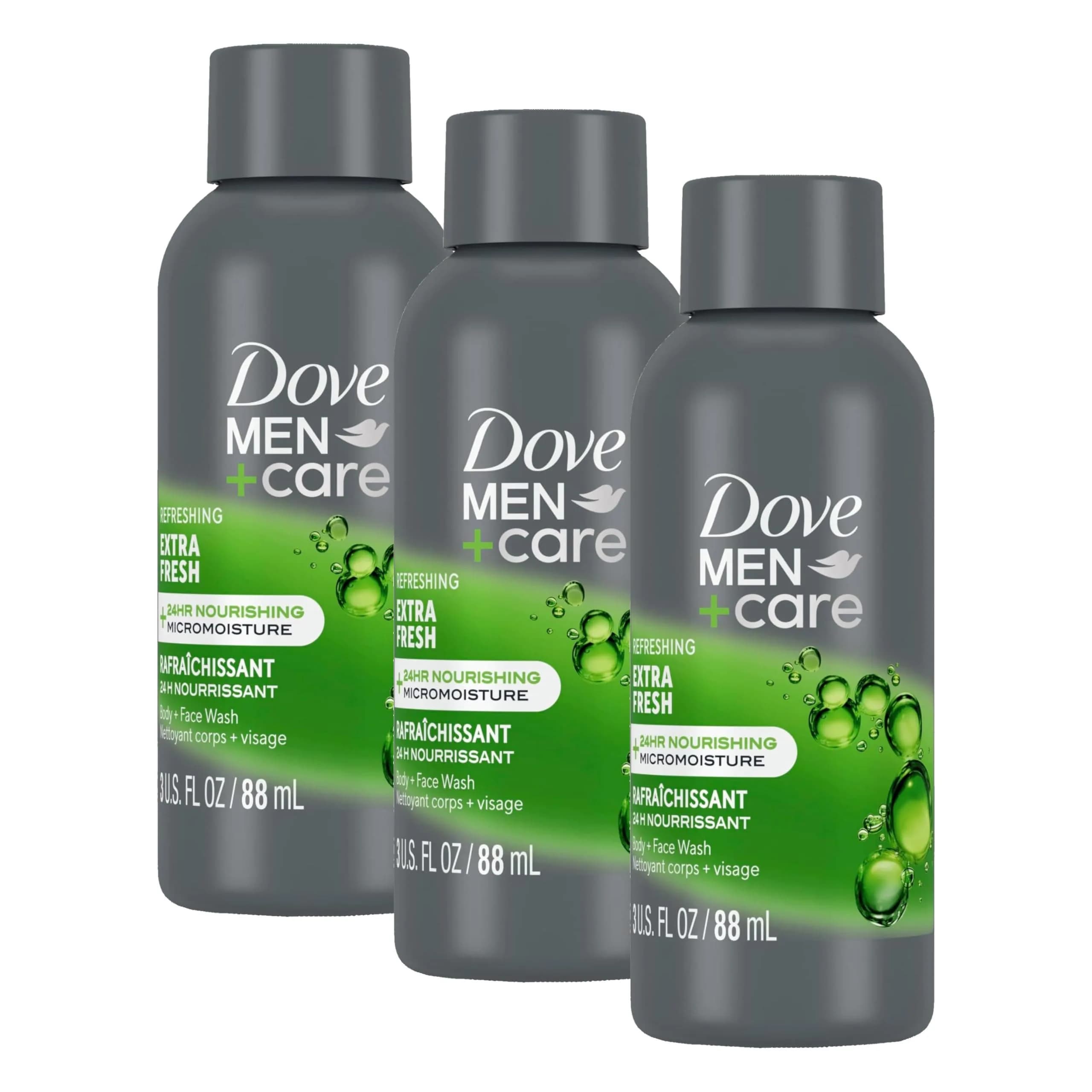 DOVE MEN + CARE Extra Fresh Body Wash 255ml (3 x 3 Fl Oz) | Hydrates Skin All Day — Negro