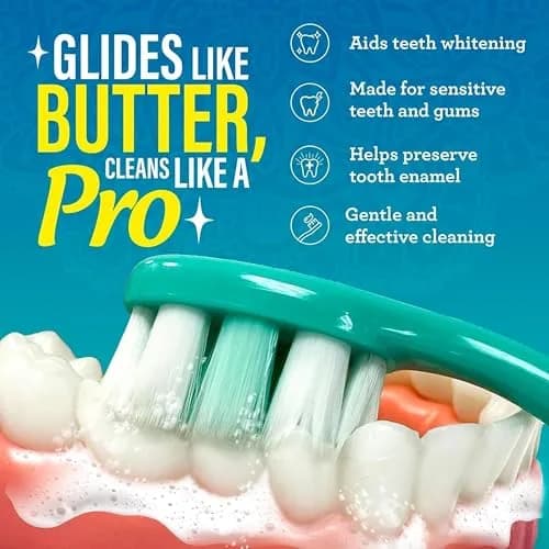 GuruNanda Butter on Gums Toothbrush 2 Ct (Pack of 2) | ADA Accepted Ultra Soft Bristles for Sensitive Gums thumbnail 6