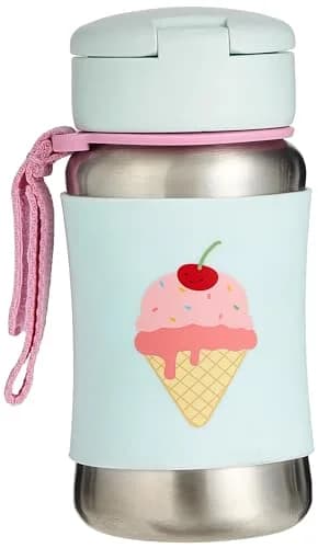 Skip Hop Stainless Steel Straw Bottle, Sparks Ice Cream, 350ml (2 Pack) | Cool Design & Non-Slip Sleeve thumbnail 3