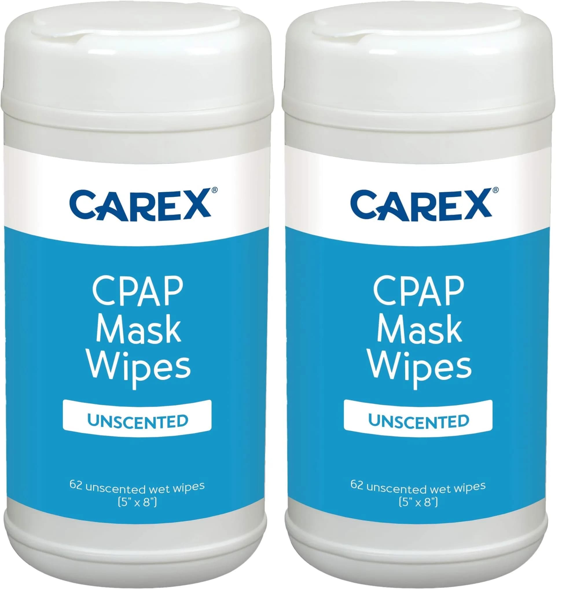 Carex CPAP Mask Wipes - 124 Count (Pack of 2) | Unscented, Hypoallergenic, Biodegradable - main product image