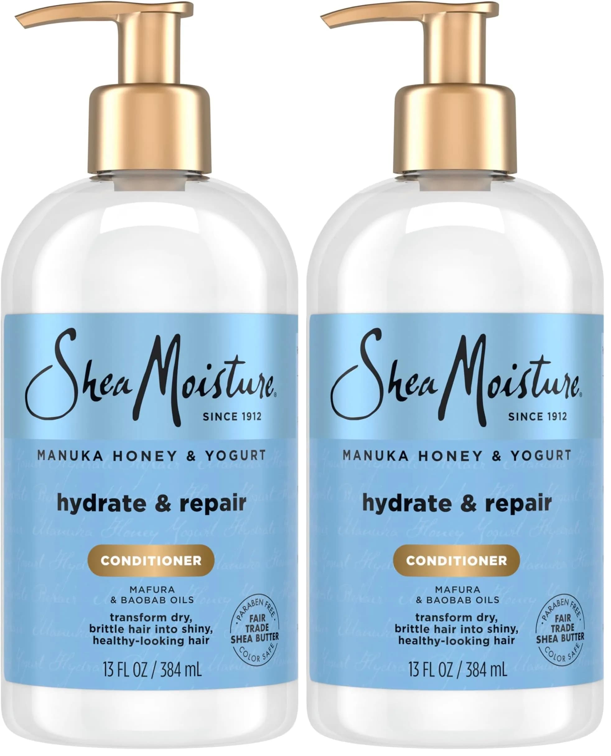SheaMoisture Hydrate & Repair Conditioner for Damaged Hair 13 oz (Pack of 2) | Organic Shea Butter & Manuka Honey - main product image