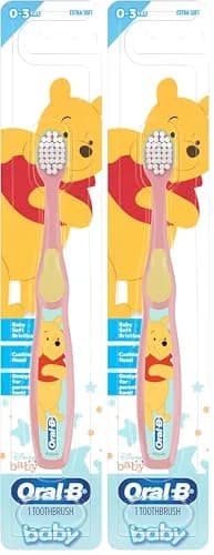 Oral-B Baby Toothbrush Featuring Disney's Pooh, Baby Soft Bristles, 0-3 Years, 2-Pack | Gentle Gum Care for Infants thumbnail 1