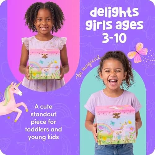 Giggle & Honey Musical Unicorn Jewelry Box for Girls | 6.8 x 5.3 x 6 in | Durable Pine Fiberboard thumbnail 5