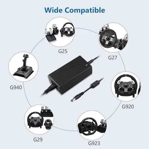 FNKTQL 24V Power Supply Adapter 3M Cable | Powers Logitech G920 G29 G923 Racing Wheels thumbnail 4