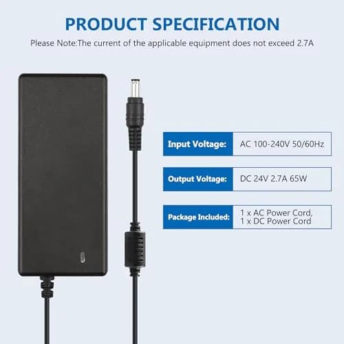 FNKTQL 24V Power Supply Adapter 3M Cable | Powers Logitech G920 G29 G923 Racing Wheels thumbnail 2