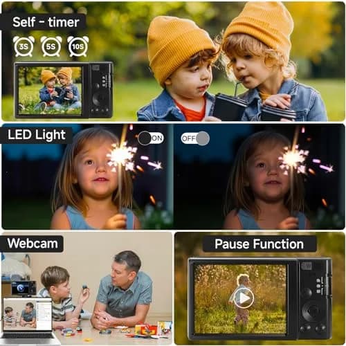 SMARTKLIK Digital Camera 4K 44MP with 64GB SD Card | Autofocus Compact Camera for Teens thumbnail 4