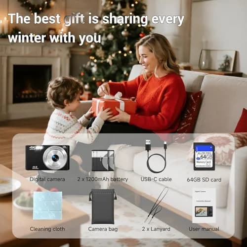 SMARTKLIK Digital Camera 4K 44MP with 64GB SD Card | Autofocus Compact Camera for Teens thumbnail 9