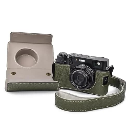 VOVMOEYA Camera Case for Fujifilm X100VI | PU Leather Full Body Protective Cover with Detachable Top & Strap thumbnail 1