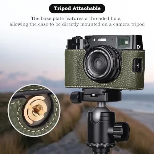 VOVMOEYA Camera Case for Fujifilm X100VI | PU Leather Full Body Protective Cover with Detachable Top & Strap thumbnail 5