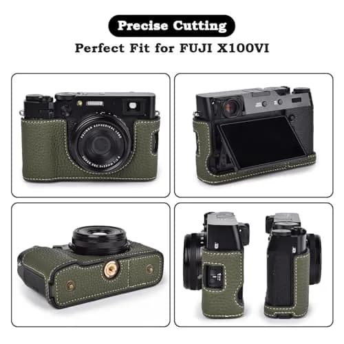 VOVMOEYA Camera Case for Fujifilm X100VI | PU Leather Full Body Protective Cover with Detachable Top & Strap thumbnail 3