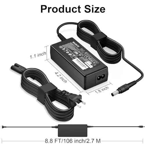 WUINTE 19V 38W AC Fast Power Adapter for Harman Kardon Onyx Studio 8 7 6 5 4 3 2 1 Wireless Bluetooth Speaker | 2.74m (9 ft) Cord thumbnail 4