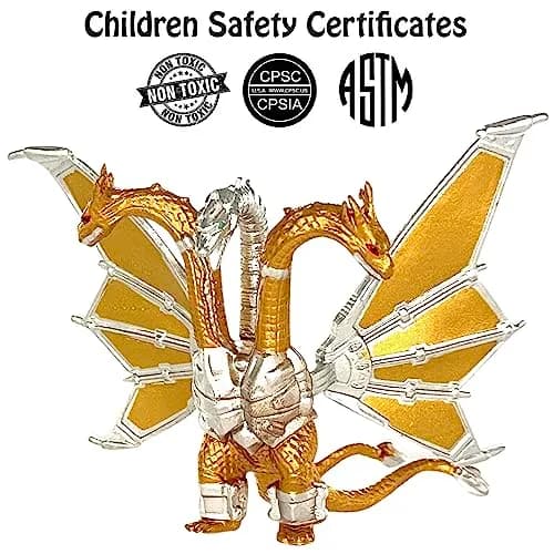 TwCare Dinosaur & Dragon Action Figures Set of 10 | Godzilla x Kong Battle Roar Cake Toppers (4.5 in length, 3.8 in height) thumbnail 3
