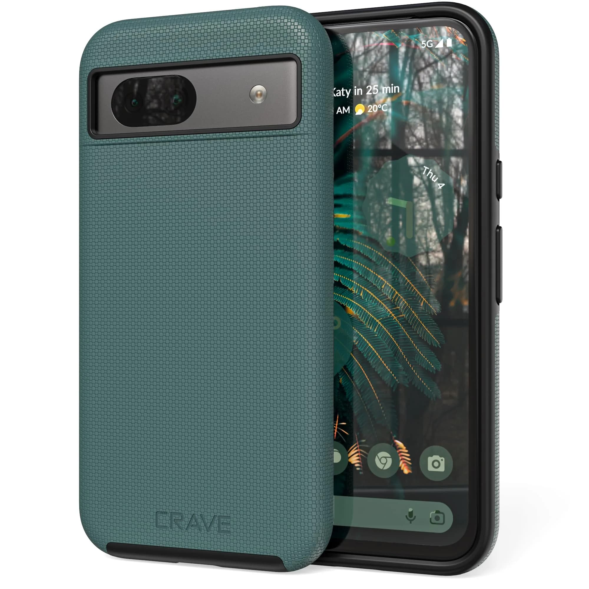 Crave Dual Guard for Google Pixel 8a Case - Forest Green | Dual Layer TPU/PC Protection