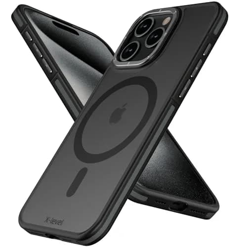 X-level for iPhone 15 Pro Max Case, Compatible with MagSafe, Frosted Black | Slim, Impact-Resistant & Fast Charging Support thumbnail 1