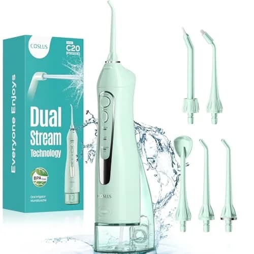 COSLUS C20 Water Dental Flosser 300ml (10.14 Fl Oz) | ADA Accepted Oral Irrigator for Healthier Gums thumbnail 1