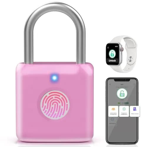 Pothunder Fingerprint Padlock, Locker Lock, Combination Lock, APP Unlock, USB Rechargeable, Suitable for Gym Locker, Door, Locker thumbnail 1