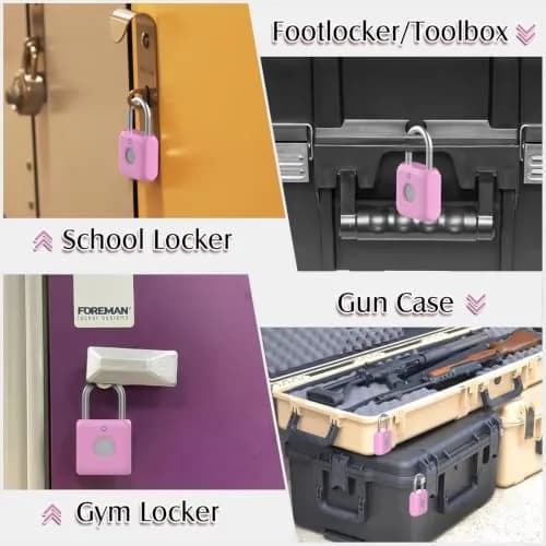 Pothunder Fingerprint Padlock, Locker Lock, Combination Lock, APP Unlock, USB Rechargeable, Suitable for Gym Locker, Door, Locker thumbnail 9
