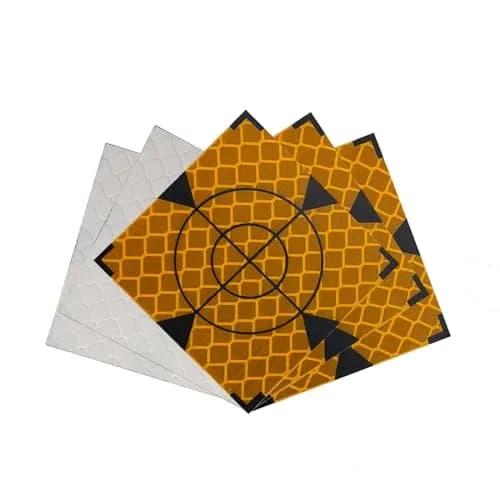 Liyuusi Reflective Sheet 50x50mm 100PCS for Total Stations | Yellow & Black Triangle, Acrylic, Waterproof thumbnail 1