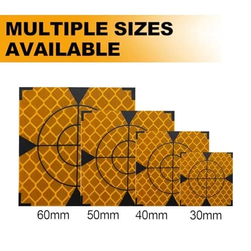 Liyuusi Reflective Sheet 50x50mm 100PCS for Total Stations | Yellow & Black Triangle, Acrylic, Waterproof thumbnail 6