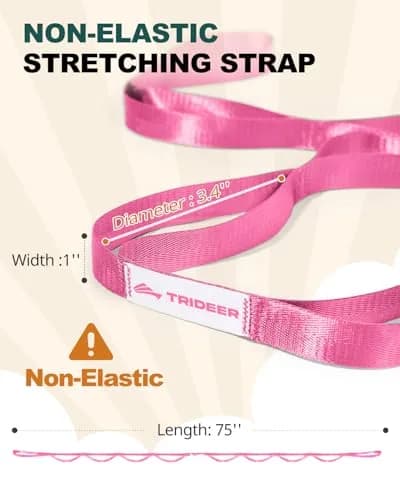 Trideer Stretching Strap with Loops, Yoga Strap, Stretch Bands for Exercise | Durable Polypropylene, Versatile for Yoga & PT thumbnail 3