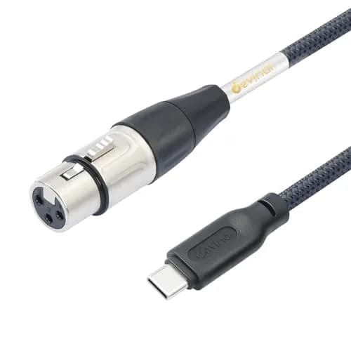 Devinal Upgrade XLR Female to USB C Cable 3m (10ft) | Balanced Mic Recording Cord for Smartphones & MacBooks thumbnail 1