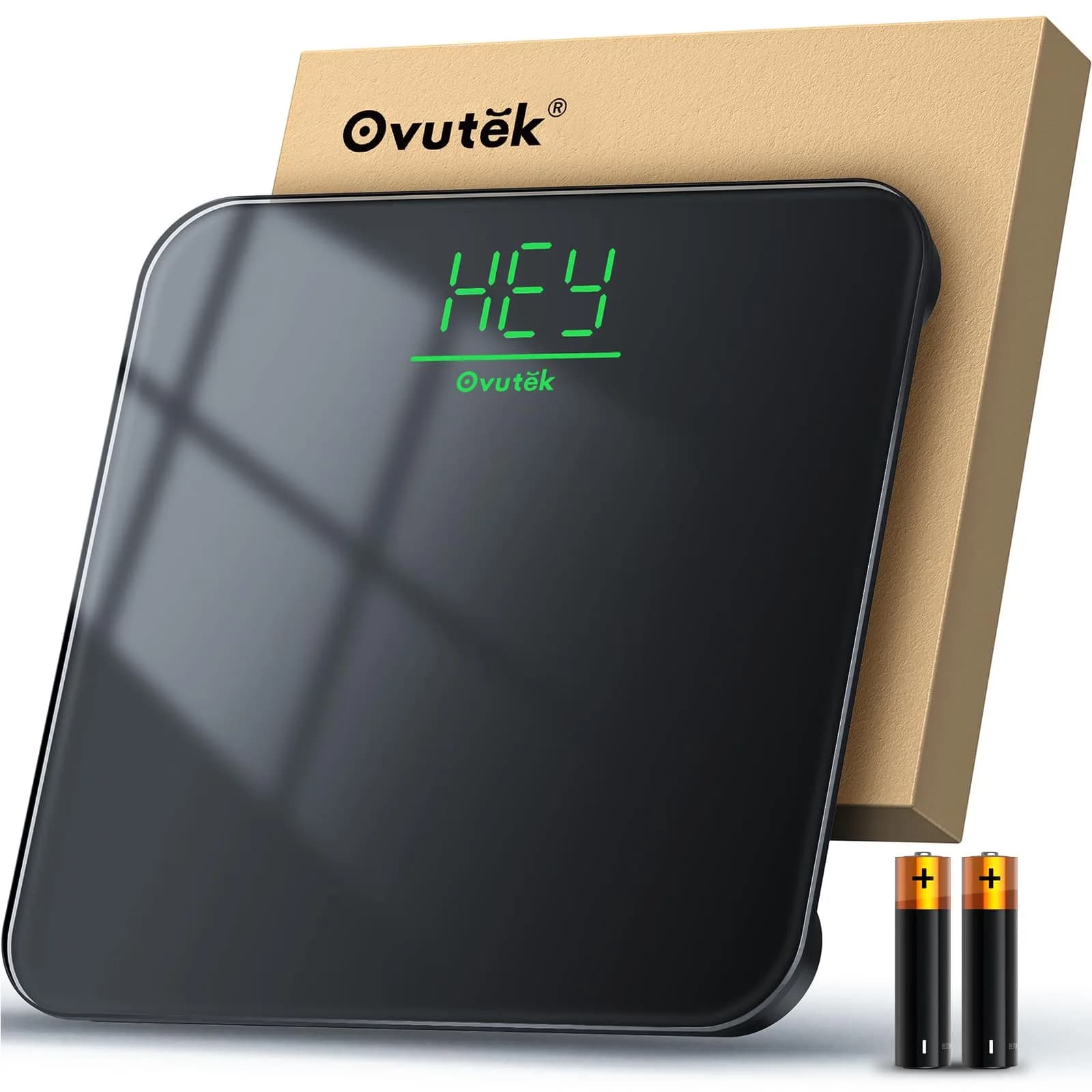 Ovutek Digital Body Weight Scale 26cm (10.2in) | Professional Accuracy — Black / 10.2*10.2in