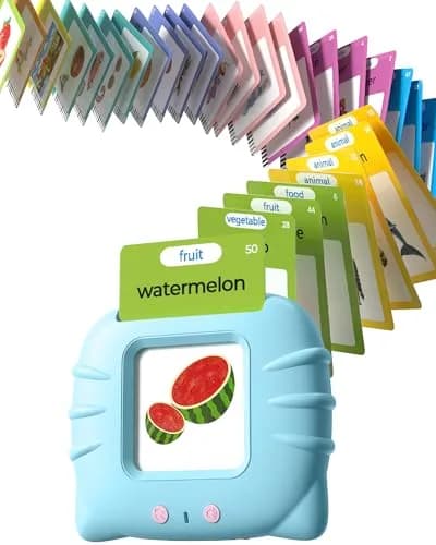 Airbition Talking Flash Cards for Toddlers Ages 1-6, 510 Words English Blue | Montessori Language Learning Toy thumbnail 1