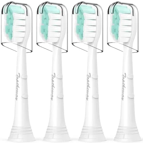 Toptheway Toothbrush Replacement Heads Compatible with Phillips Sonicare 4100/5100/C2/G2/C1, Medium Soft, 4 Pack | Genuine DuPont Bristles thumbnail 1
