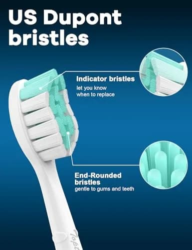 Toptheway Toothbrush Replacement Heads Compatible with Phillips Sonicare 4100/5100/C2/G2/C1, Medium Soft, 4 Pack | Genuine DuPont Bristles thumbnail 6