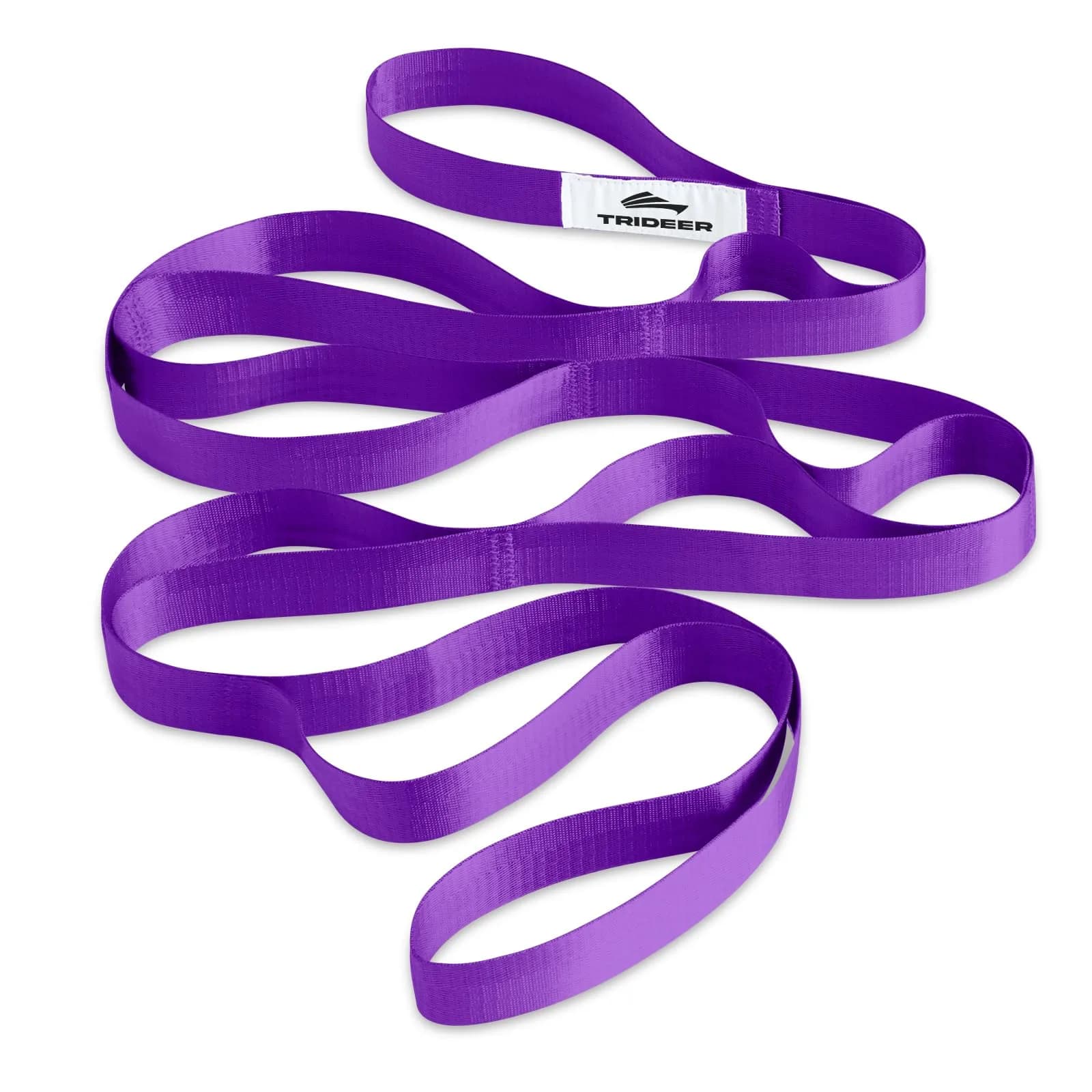 Trideer Stretching Strap Yoga Strap Physical Therapy 75"x1" | Non-Elastic, Sturdy Polyester for Home & Gym (Black) — Purple/75"x1"
