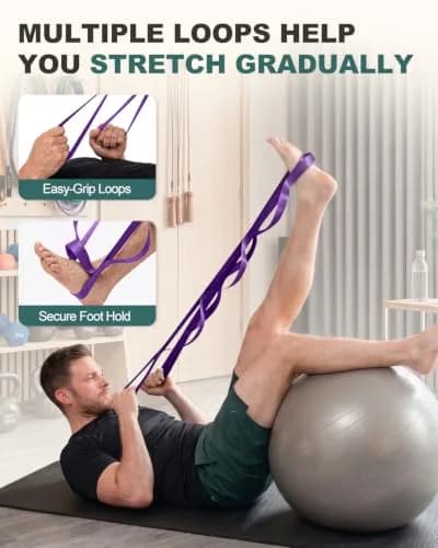 Trideer Stretching Strap Yoga Strap Physical Therapy 75" | Durable & Versatile for Home & Gym Use thumbnail 5