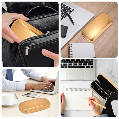 Hifot Metal Eyeglass Case, Hard Shell, Aluminum Spectacles Box, 15.5cm x 6.5cm | Stylish & Durable thumbnail 6