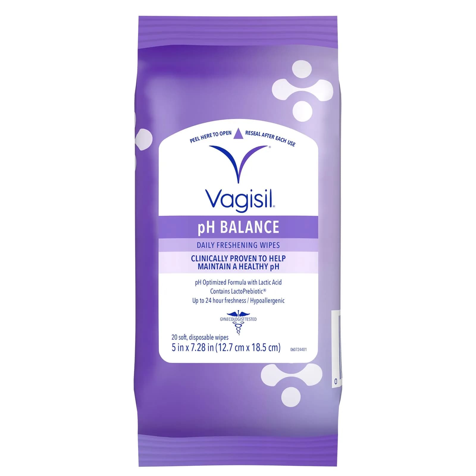 Vagisil pH Balance Daily Feminine Wipes 20 | Maintains pH & Freshness, Gynecologist Tested