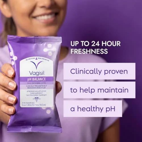 Vagisil pH Balance Daily Feminine Wipes 20 | Maintains pH & Freshness, Gynecologist Tested thumbnail 2