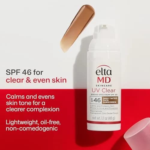 EltaMD UV Clear Deep Tinted Face Sunscreen with Zinc Oxide SPF 46, 50 ml (1.7 Fl Oz) | Calms Acne-Prone & Rosacea-Prone Skin thumbnail 2