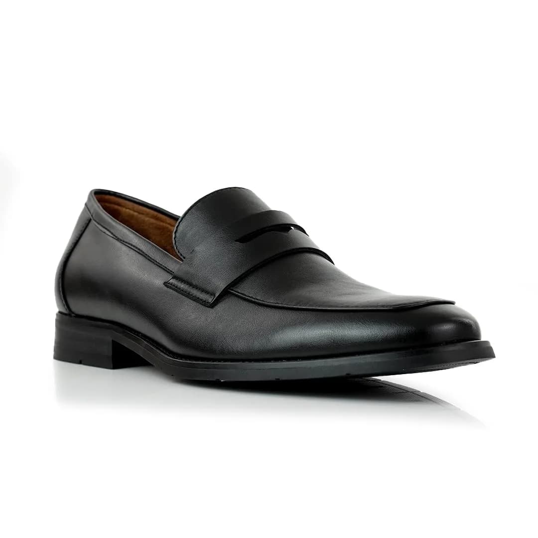 Ferro Aldo Mateo Men's Modern Penny Loafer Black Size 8 (2.54 cm Heel) | Sleek Slip-on Dress Shoe for Business - main product image