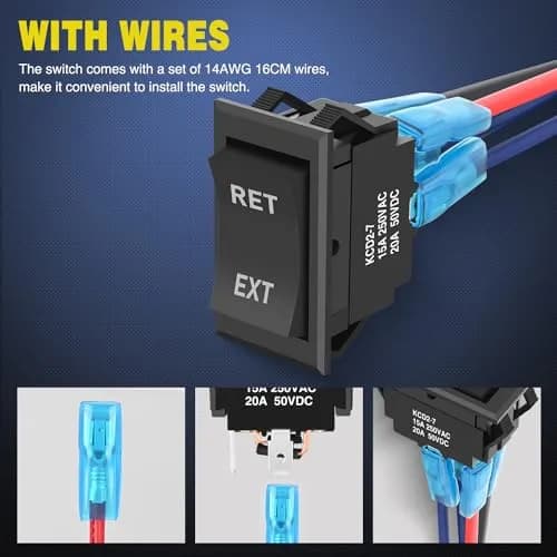 Nilight 2 Pack Momentary (On)-Off-(On) RET EXT Rocker Switch 12V-24V | DPDT 4-Pin Polarity Reverse Control thumbnail 7