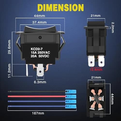 Nilight 2 Pack Momentary (On)-Off-(On) RET EXT Rocker Switch 12V-24V | DPDT 4-Pin Polarity Reverse Control thumbnail 3