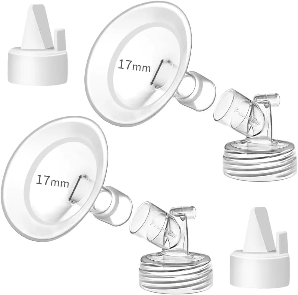PumpMom-us 17mm Oval Flanges with Soft Rim, 2-Pack | Compatible with Spectra S2 S1 9 Plus Breast Pumps thumbnail 2