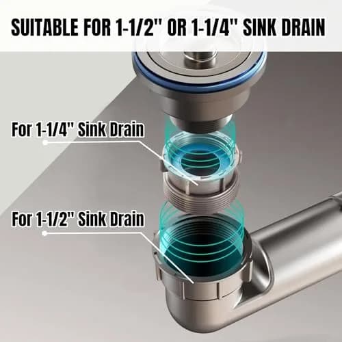 COLDDD Flexible Double Kitchen Sink Drain Kit 1-1/2 in | Space-Saving, Durable, Easy Install thumbnail 5