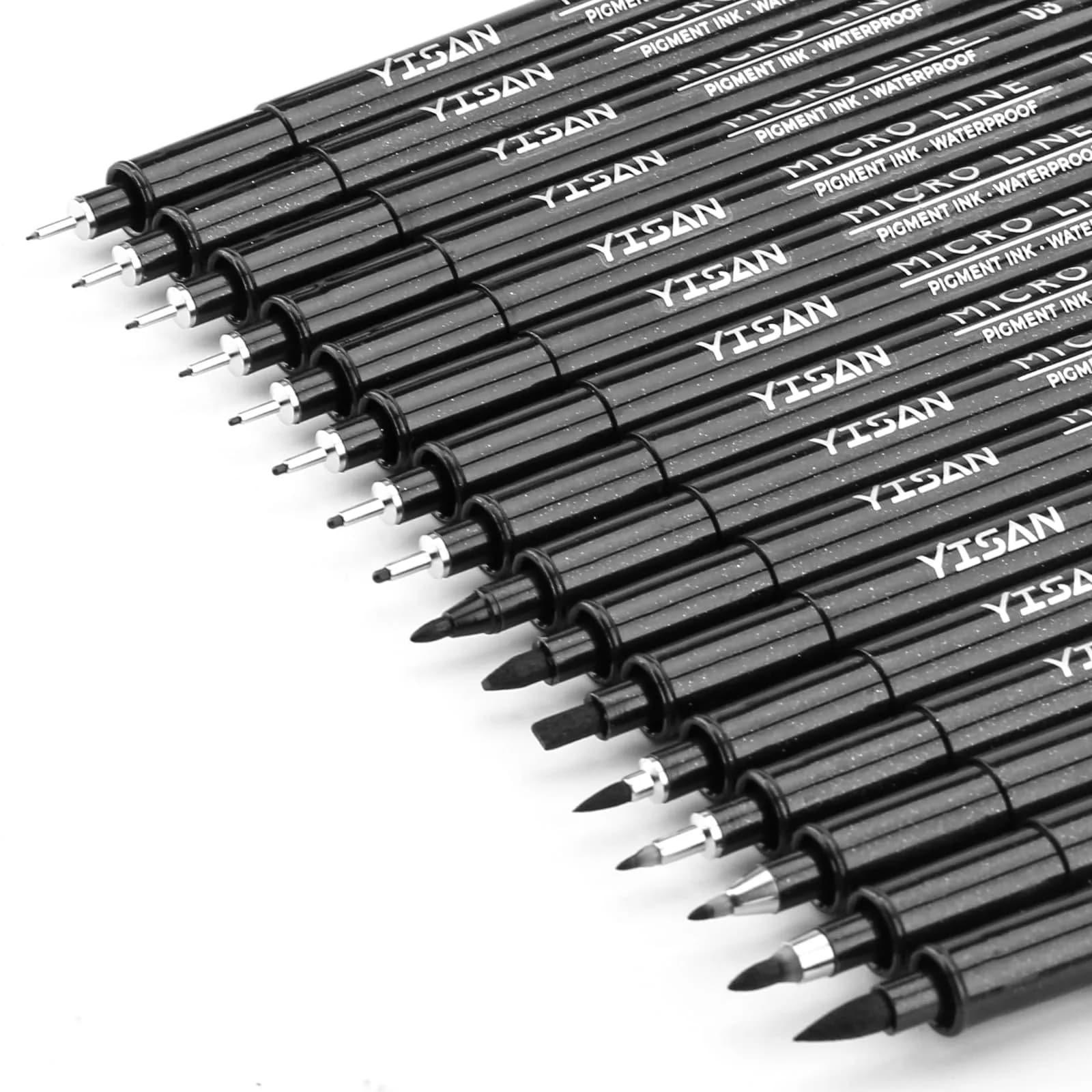YISAN Ultra Fine Tip Pens Black 0.25mm | No Bleed, Precise Drawing, 6 PCS — Black