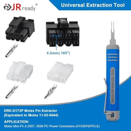 JRready Mini-Fit Jr. Extraction Tool for Molex 11-03-0044 | ATX, EPS, PCI-E Connectors thumbnail 2
