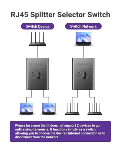 VCELINK 1000Mbps Passive Ethernet Selector Switch | 1-Pack thumbnail 2